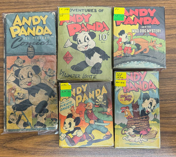Andy Panda Better Little Books Fast Action Tall Comic Lot of 5 Lantz