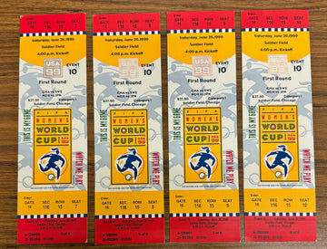 1999 FIFA Women's World Cup Soccer First Round Lot of 4 Full Tickets
