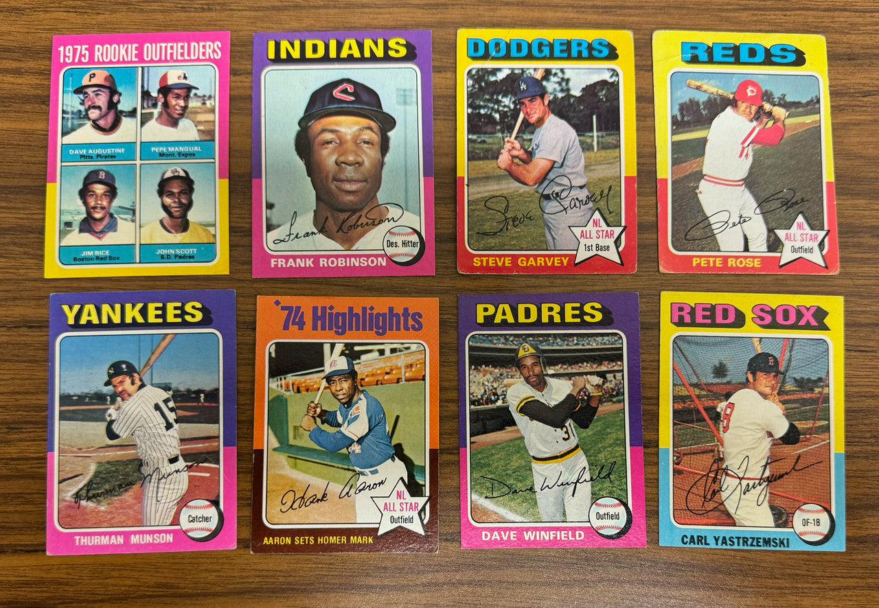 1975 Topps Baseball Near Complete Set 643/660 EX+ Missing Brett RC