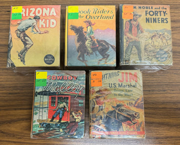 Big/Better Little Book Western Lot of 5 Saalfield The Arizona Kid Cowboy Malloy