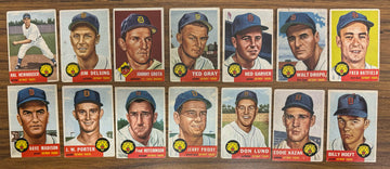 1953 Topps Detroit Tigers Team Set (14) G-VG Overall