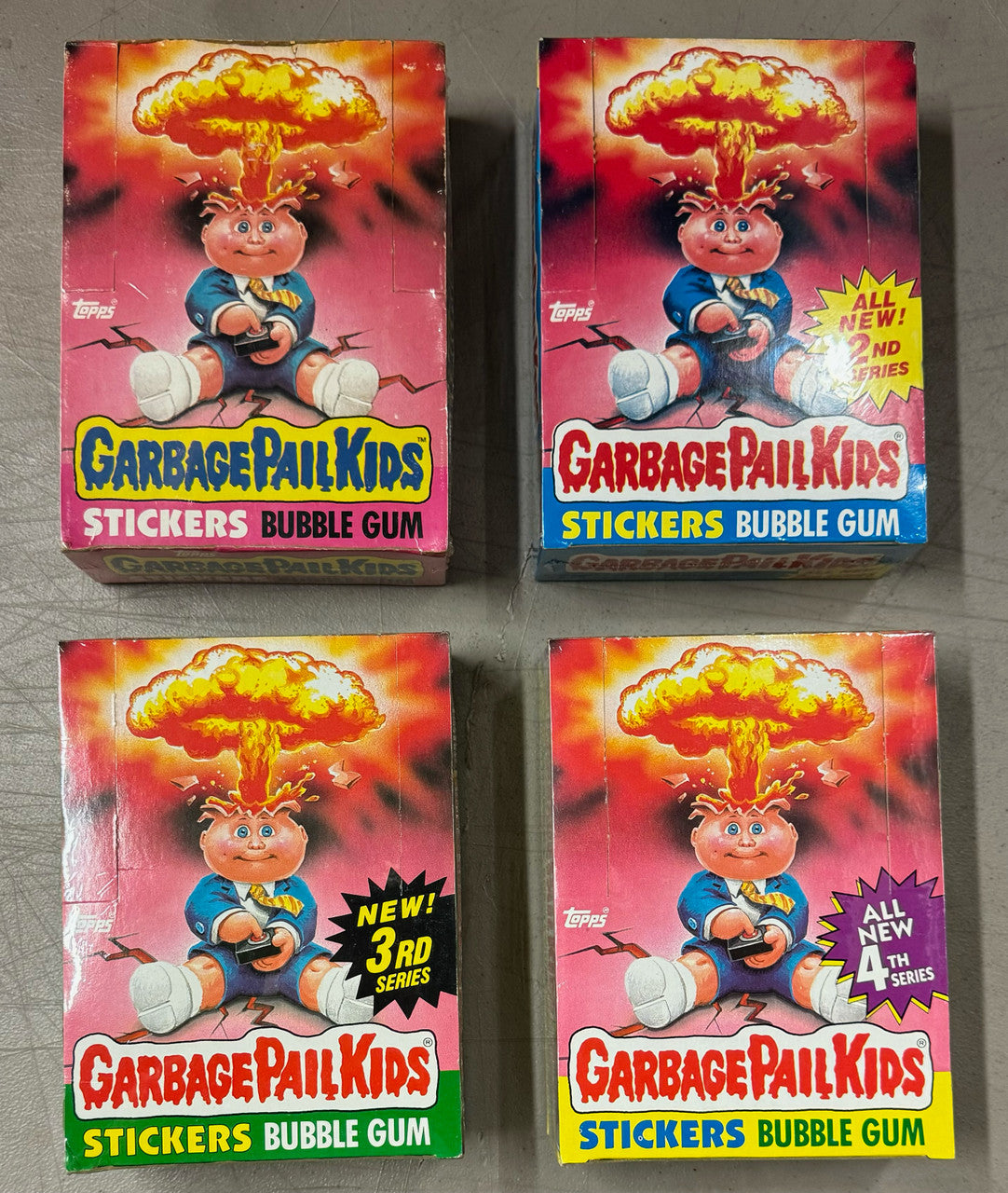 1985-1988 Topps Garbage Pail Kids Series 1-15 Empty Box Lot All BBCE Wrapped