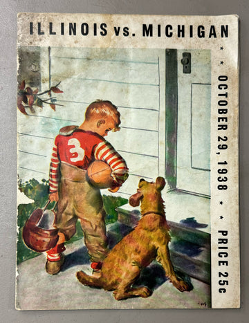 October 29 1938 Illinois vs. Michigan Football Program Poor Condition