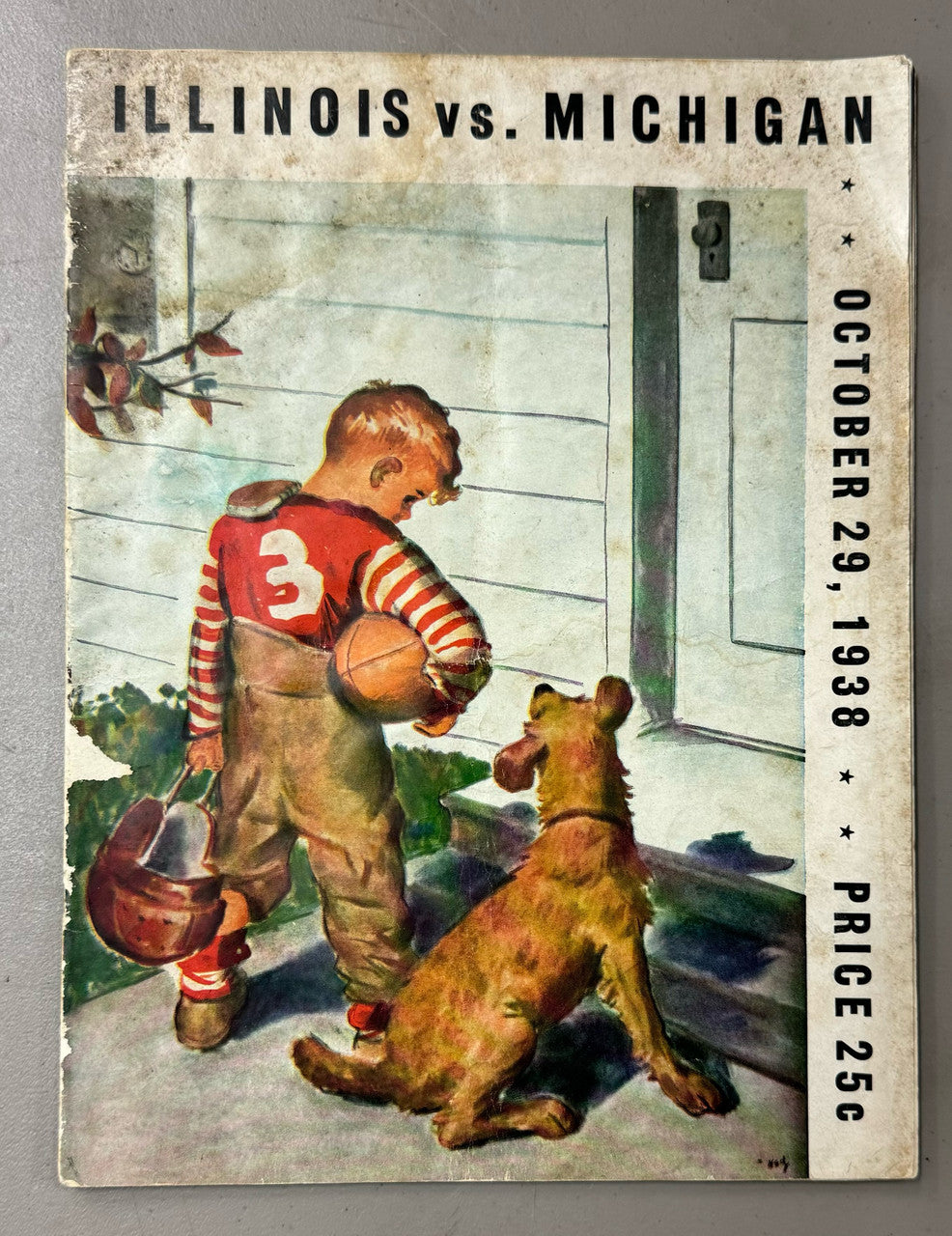 October 29 1938 Illinois vs. Michigan Football Program Poor Condition