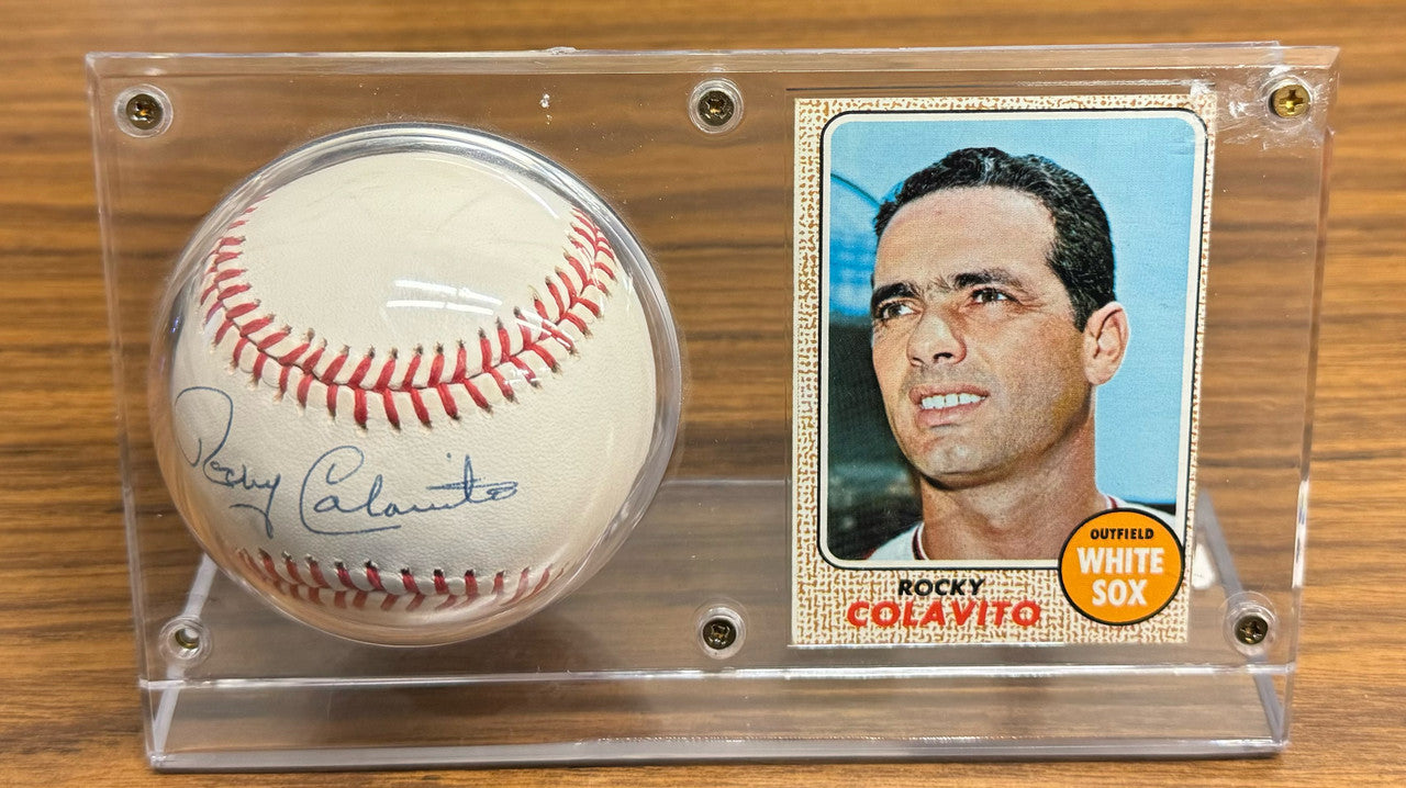 Rocky Colavito Signed Autographed Baseball JSA w/ Card Display