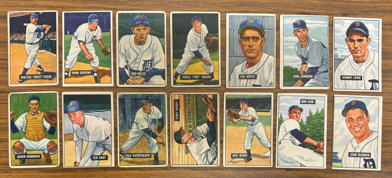 1951 Bowman Detroit Tigers Team Set (21) Kell Low Grade