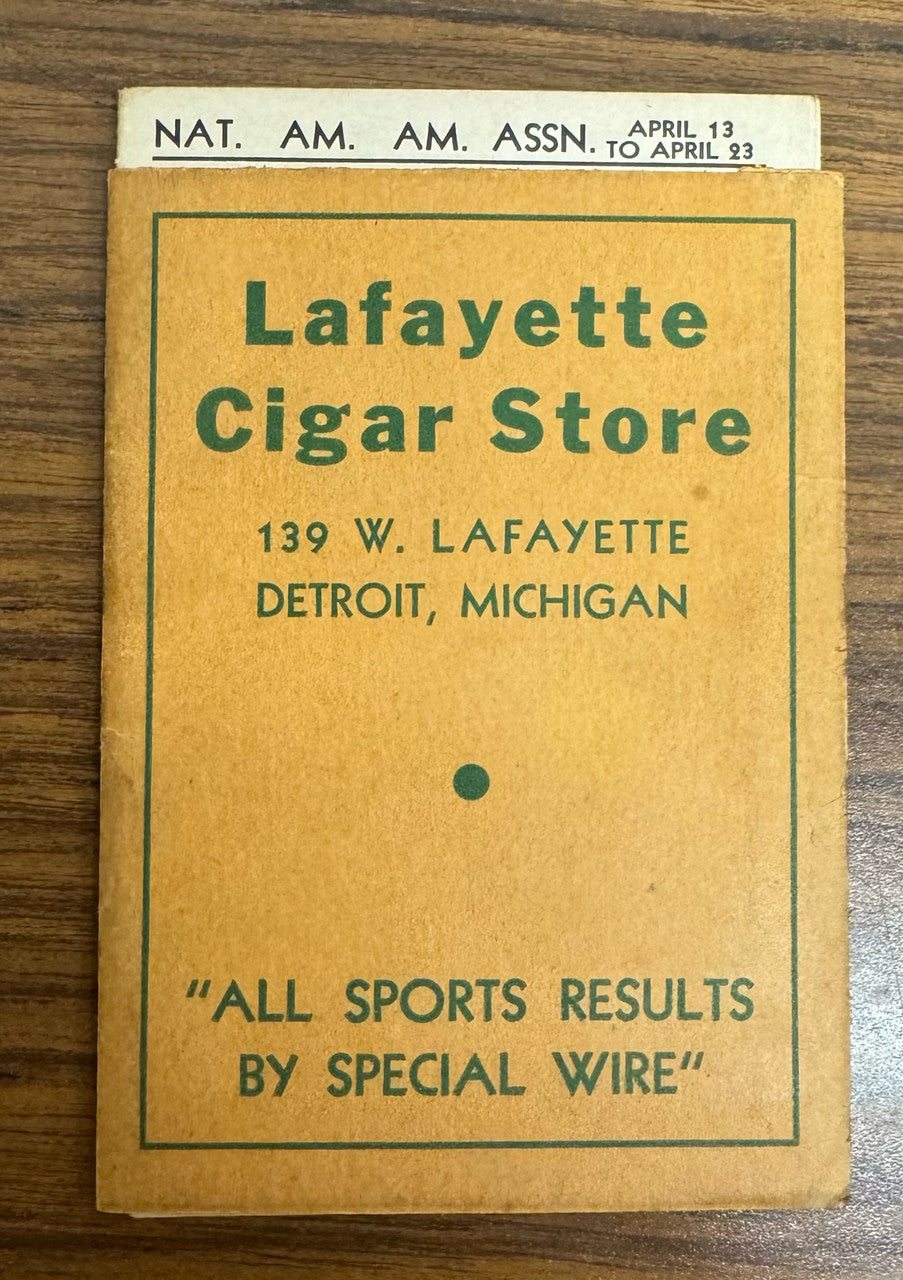 1939 Lafayette Cigar Store 3 League Baseball Schedule