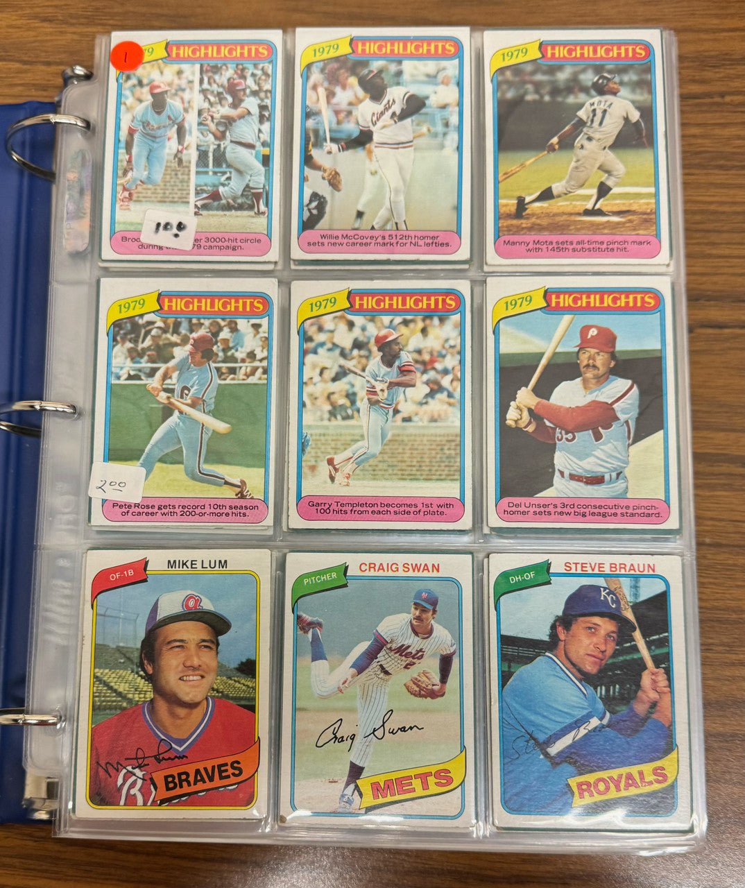 1980 Topps Baseball Complete Set (726) VG/EX-EX Henderson RC