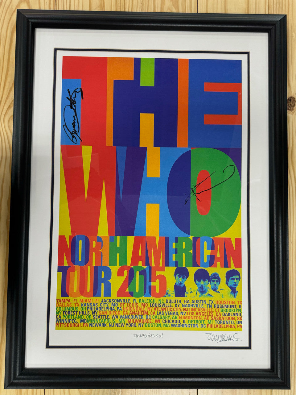 The Who Pete Townshend Roger Daltrey Signed Autographed Tour Poster Framed BAS