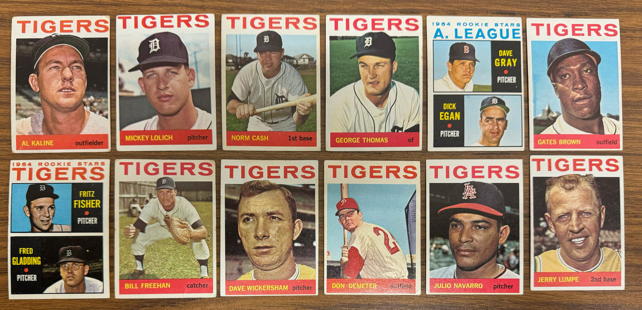 1964 Topps Detroit Tigers Team Set (28) Kaline Lolich VG/EX Overall