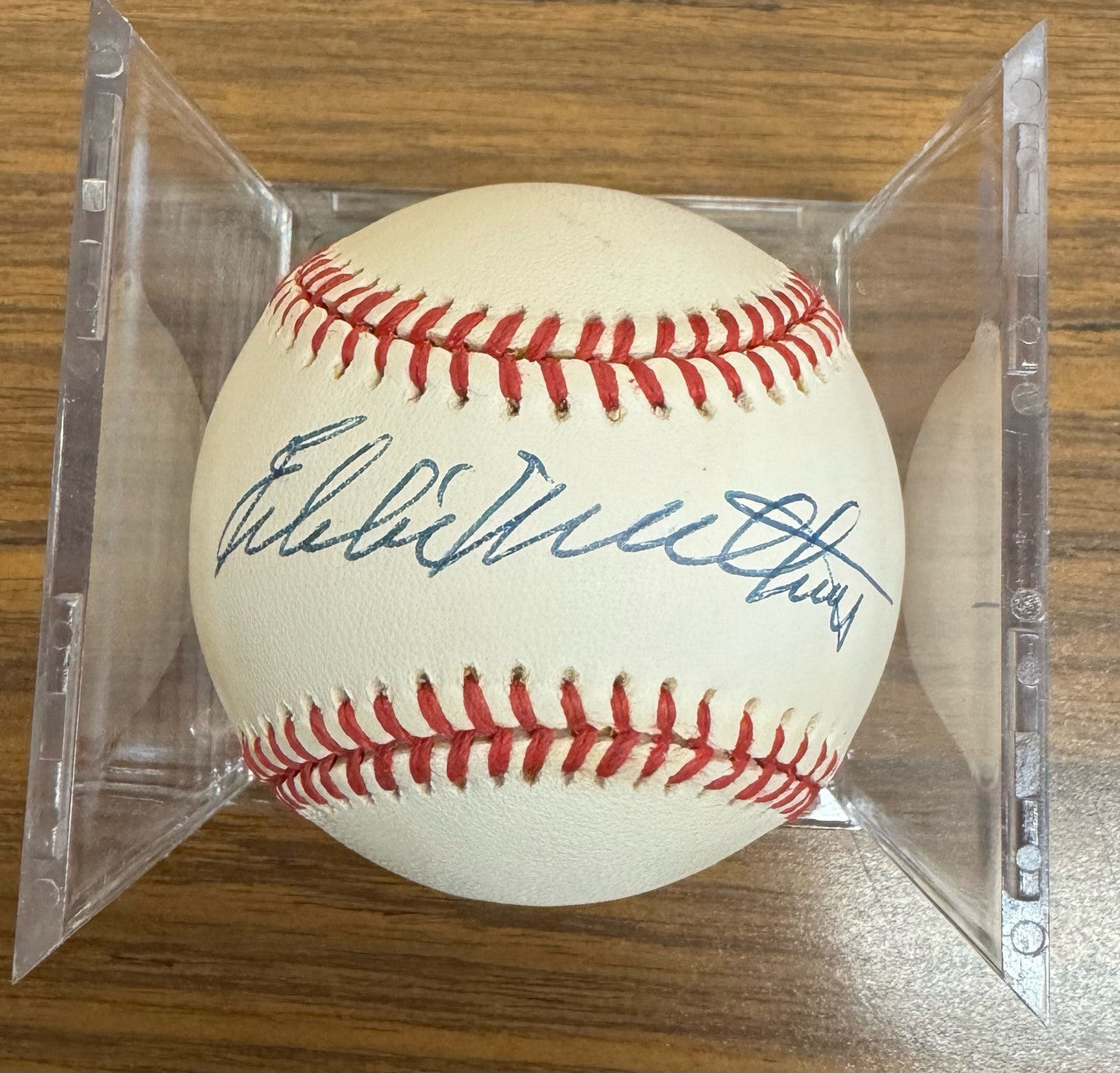 Eddie Mathews Signed Autographed Rawlings ONL Baseball JSA