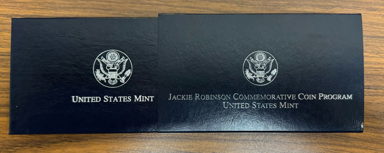 1997 US Mint Jackie Robinson Commemorative Coin Silver Dollar in Box
