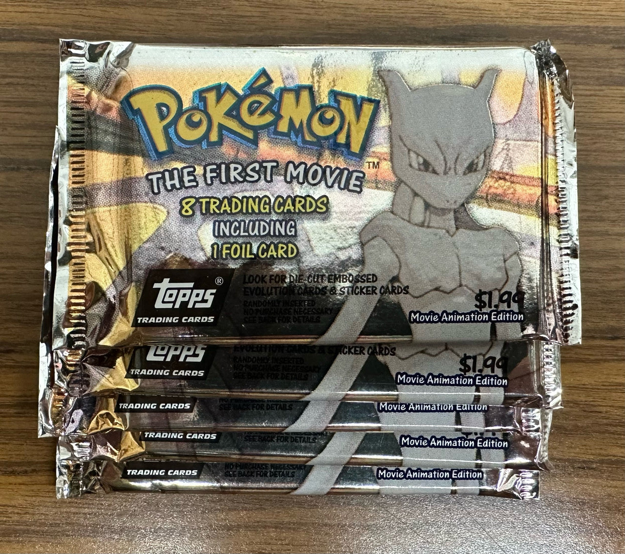 Topps Pokemon The First Movie Trading Card Box: 35 Sealed Packs 5 Black/30 Blue