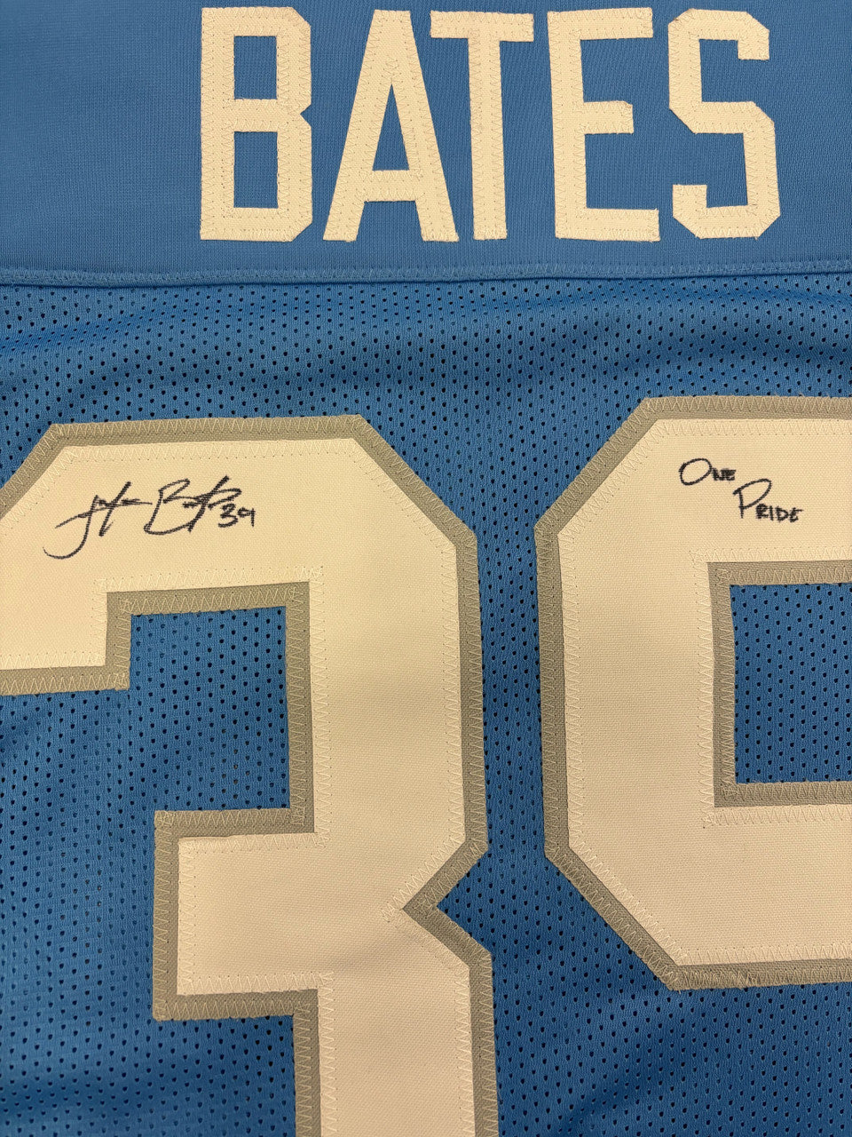 Jake Bates Signed Autographed Inscribed Custom Lions Jersey Blue JSA