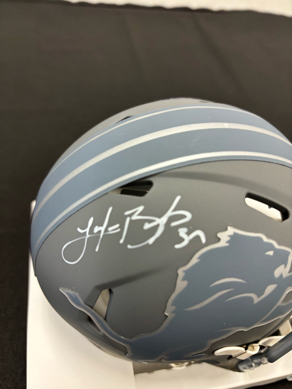 Jake Bates Signed Autographed Lions Slate Mini Helmet JSA