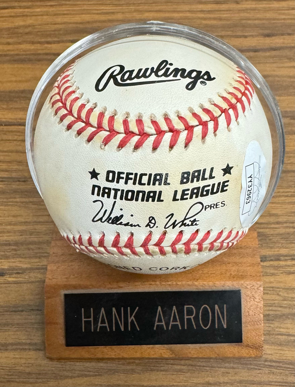 Hank Aaron Signed Autographed Rawlings ONL Baseball JSA LOA