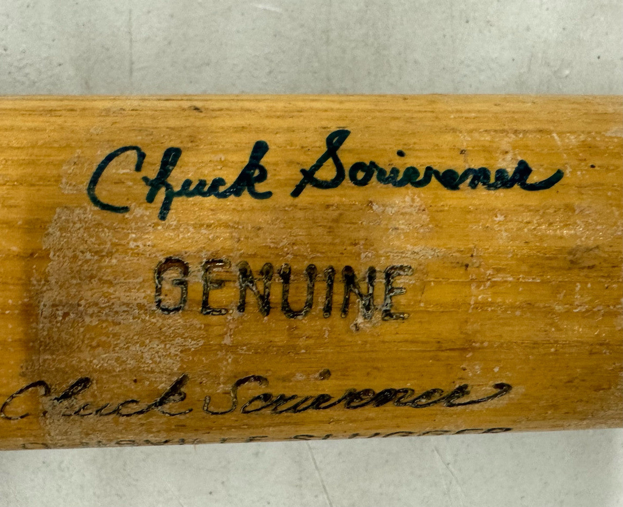 Chuck Scrivener Signed Autographed Game Used Louisville Slugger Bat