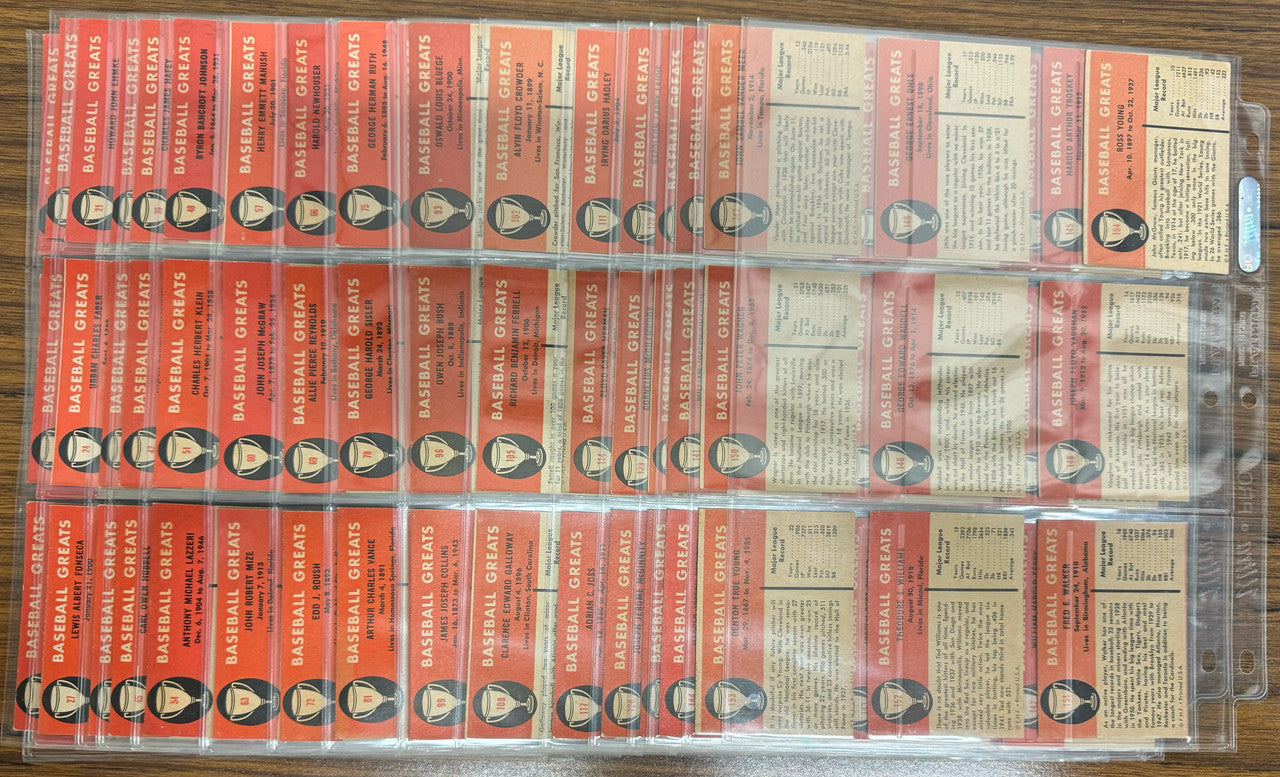 1961 Fleer Baseball Greats Complete Set (154) EX-NM W/ Wrapper