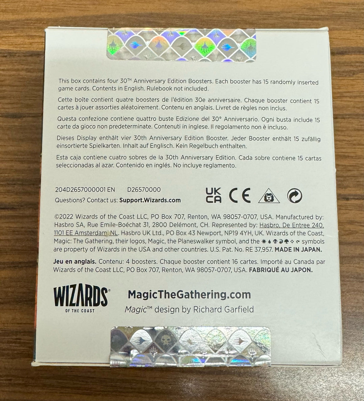 Magic The Gathering MTG 30th Anniversary Edition Box (4 Promo Packs) Sealed