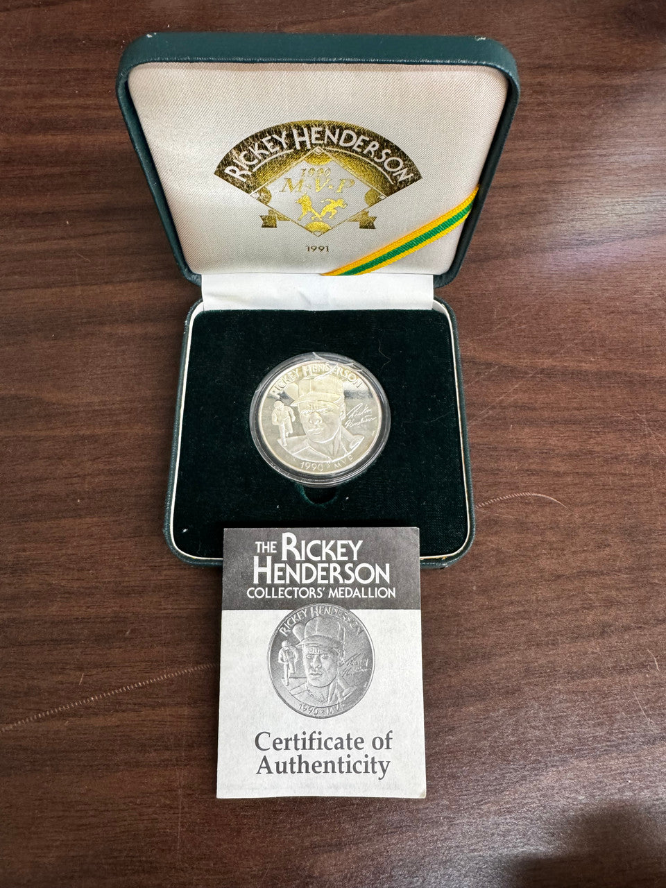 Great West Mint Rickey Henderson 1990 MVP One Troy Ounce Silver Coin in Box