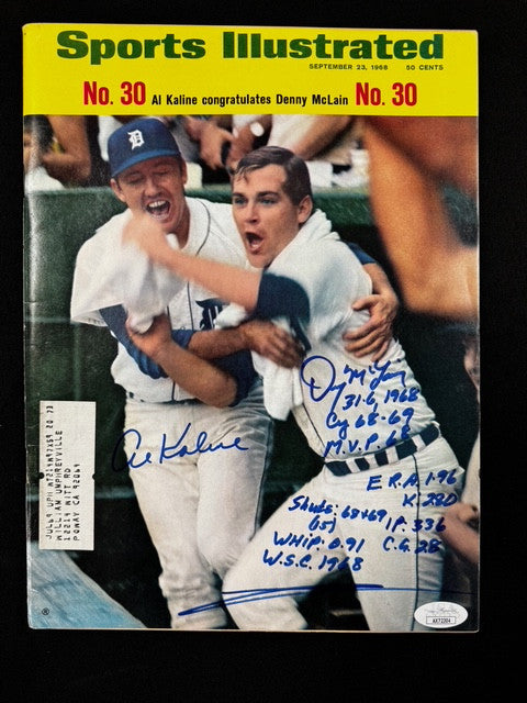 Al Kaline Denny McLain Signed Autographed Inscribed 1968 Sports Illustrated JSA