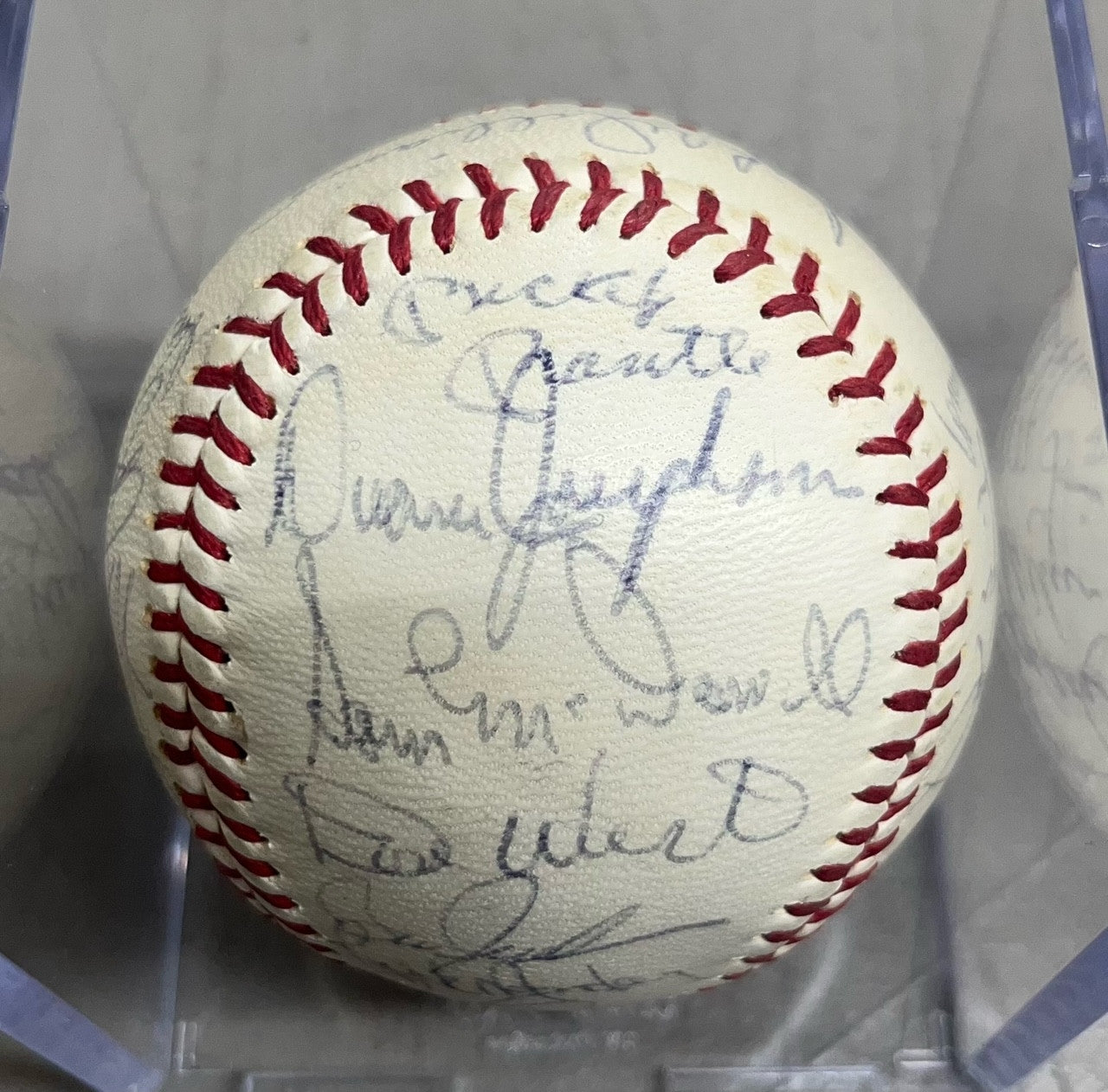 1968 American League All Star Team Signed OAL Baseball Mickey Mantle JSA