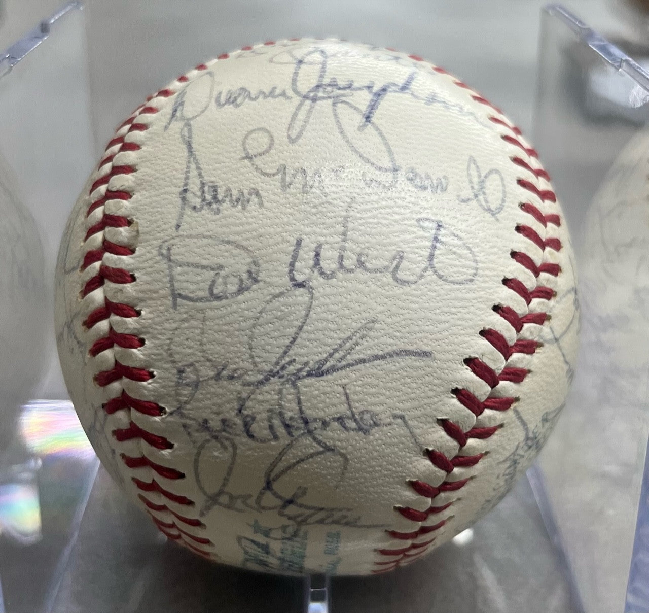 1968 American League All Star Team Signed OAL Baseball Mickey Mantle JSA