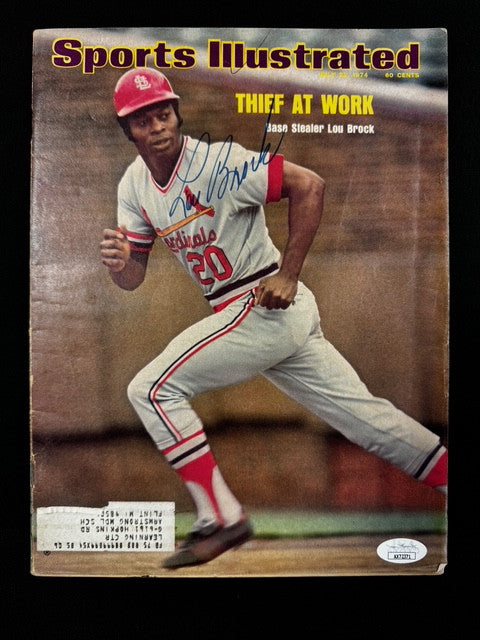 Lou Brock Signed Autographed 1974 Sports Illustrated Magazine JSA