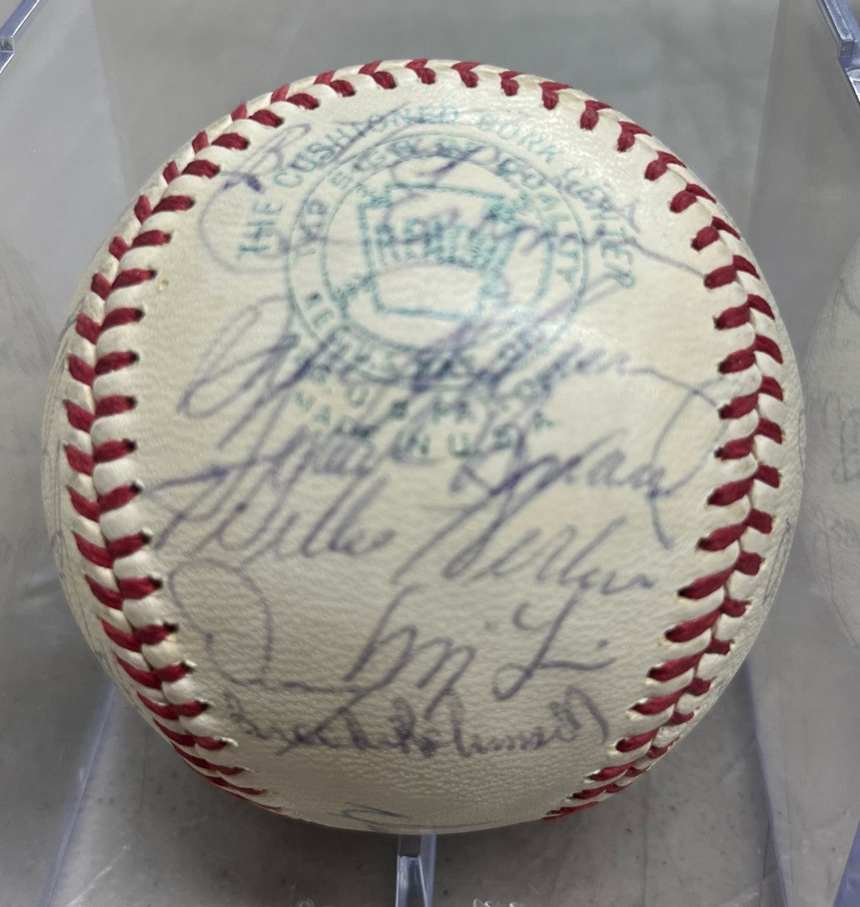1968 American League All Star Team Signed OAL Baseball Mickey Mantle JSA