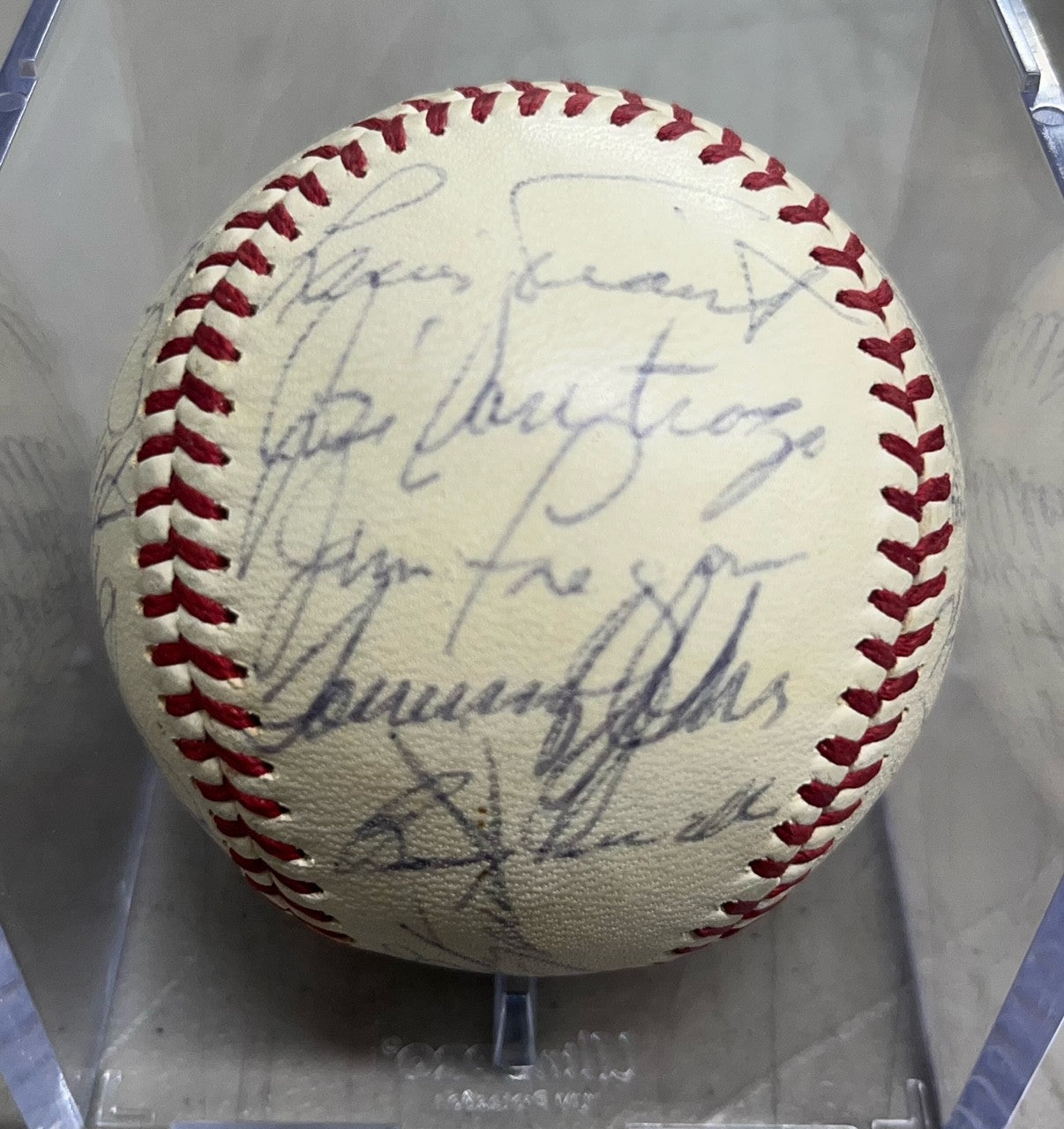 1968 American League All Star Team Signed OAL Baseball Mickey Mantle JSA