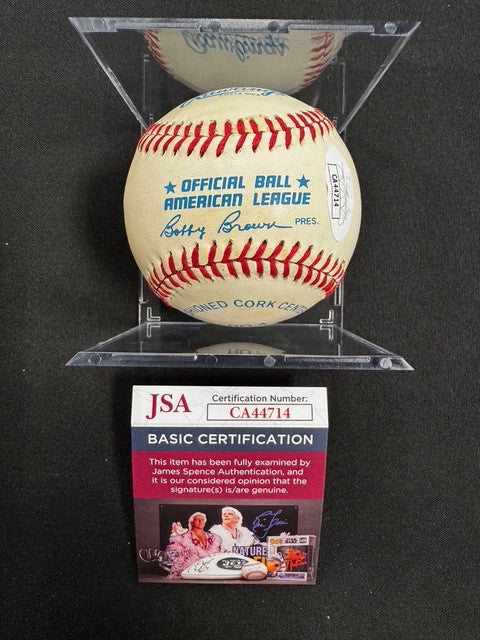 Ken Griffey Jr. & Sr. Signed Autographed Rawlings OAL Baseball JSA *4714
