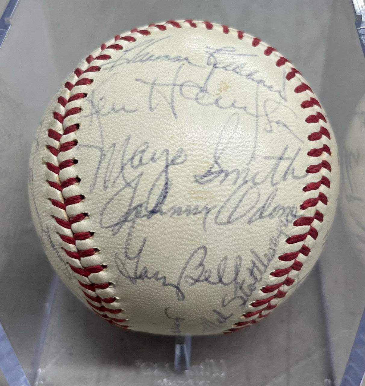 1968 American League All Star Team Signed OAL Baseball Mickey Mantle JSA