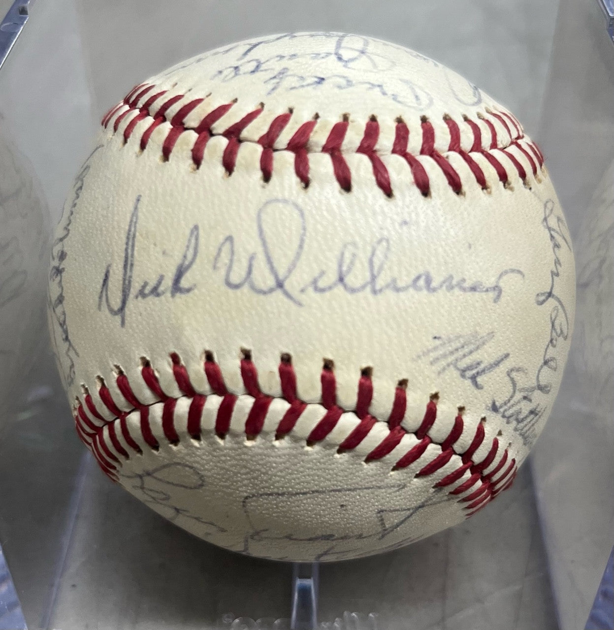 1968 American League All Star Team Signed OAL Baseball Mickey Mantle JSA