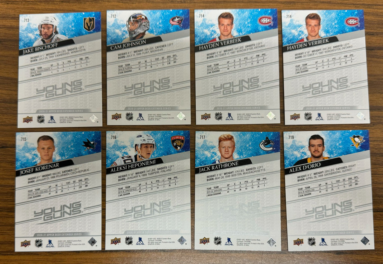 2020-21 Upper Deck Series 2 & Extended Young Guns Lot of 40 w/ Cozens