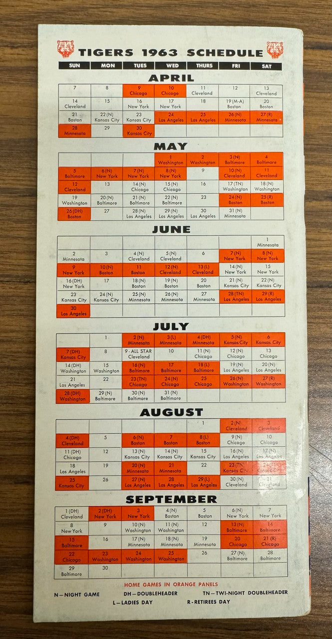 1963 Detroit Tigers Press Radio TV Media Guide