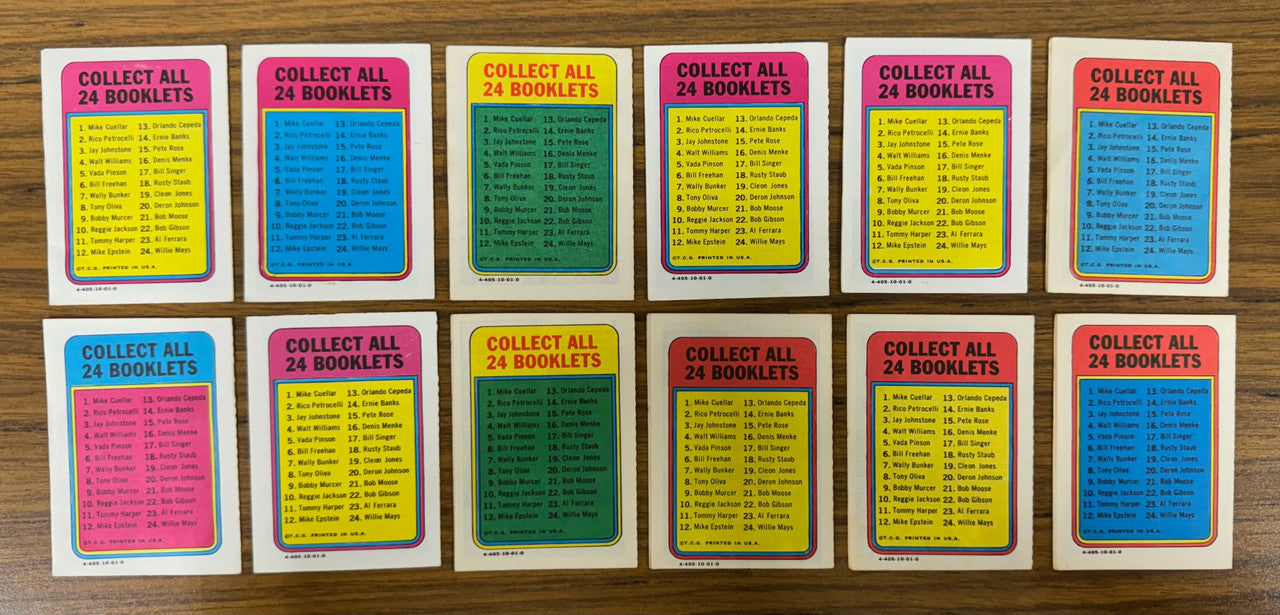 1970 Topps Baseball Booklets Complete Set (24) EX Overall