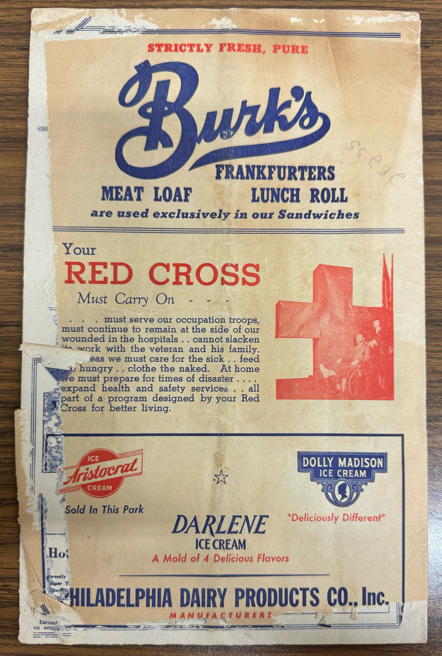 1946 Philadelphia Athletics Score Card Program vs. New York Yankees Dimaggio