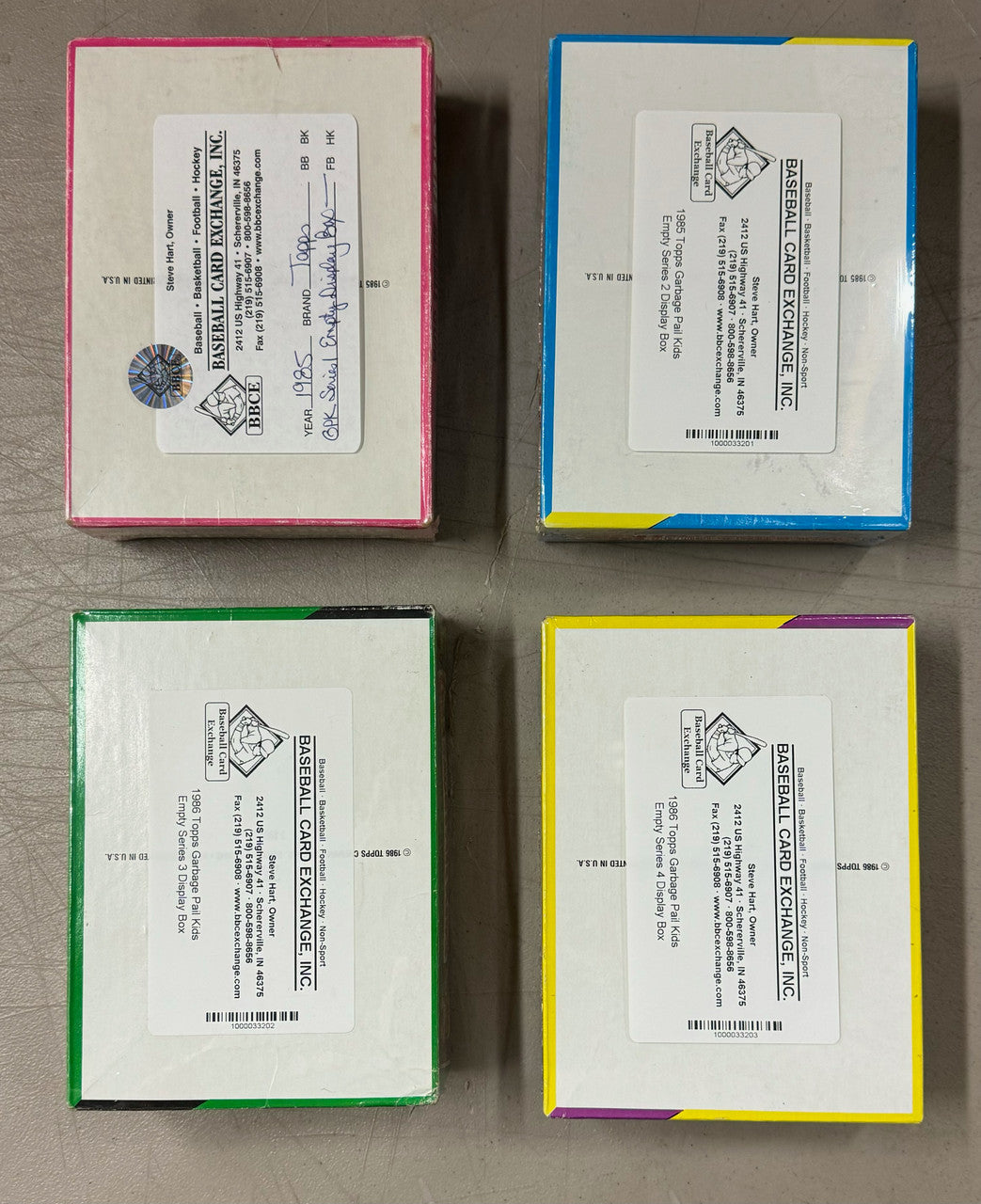 1985-1988 Topps Garbage Pail Kids Series 1-15 Empty Box Lot All BBCE Wrapped