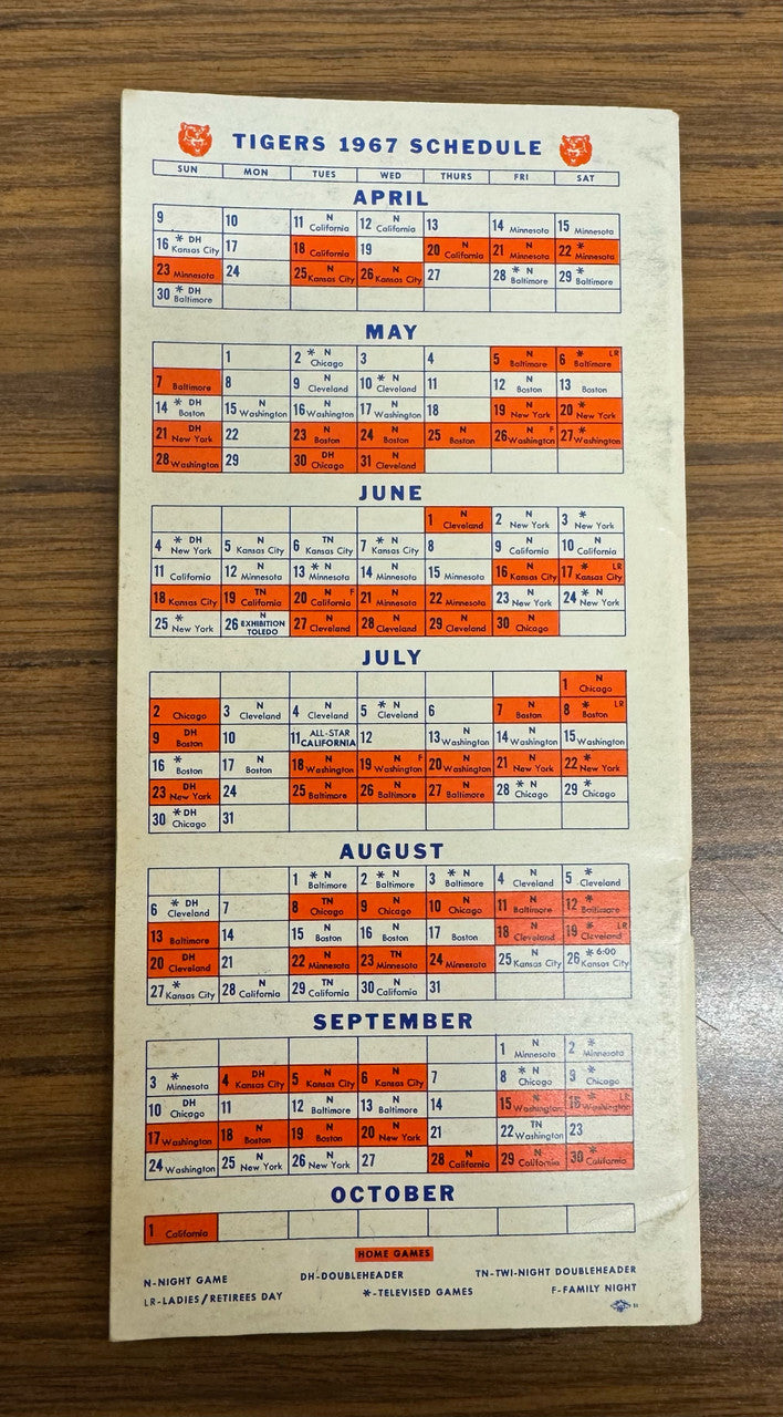 1967 Detroit Tigers Press Radio TV Media Guide
