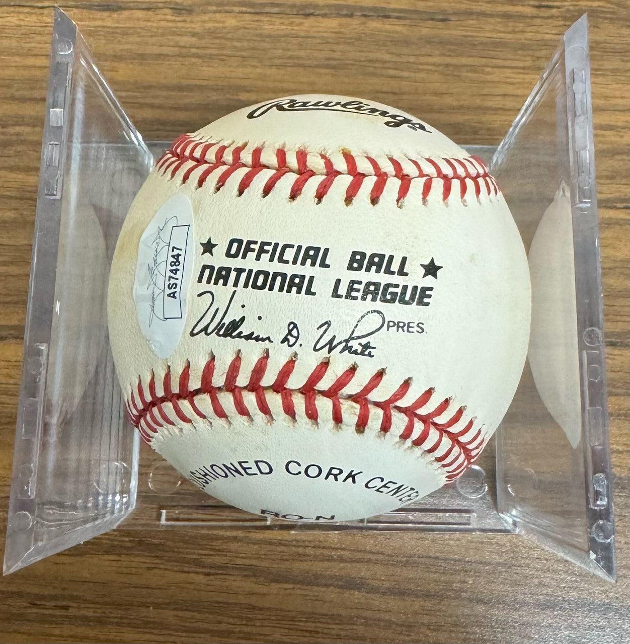 Eddie Mathews Signed Autographed Rawlings ONL Baseball JSA