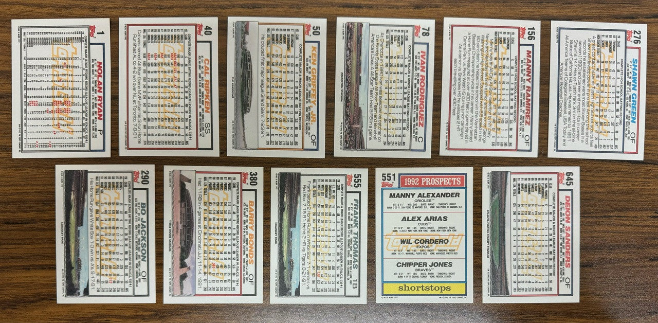 1992 Topps Gold Baseball Complete Set (792) NM-MT