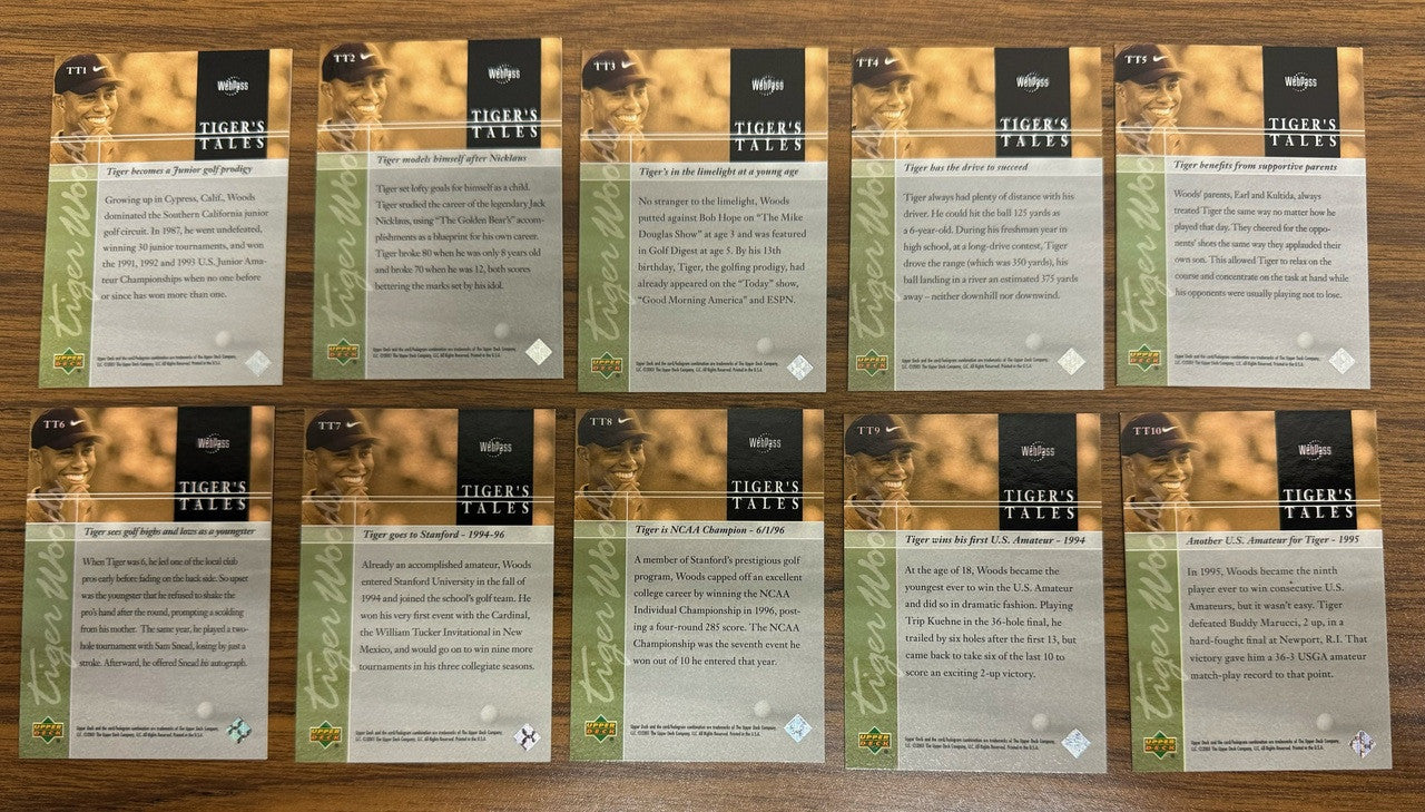 2001 Upper Deck Tiger Woods Tiger's Tales Complete Set (30)