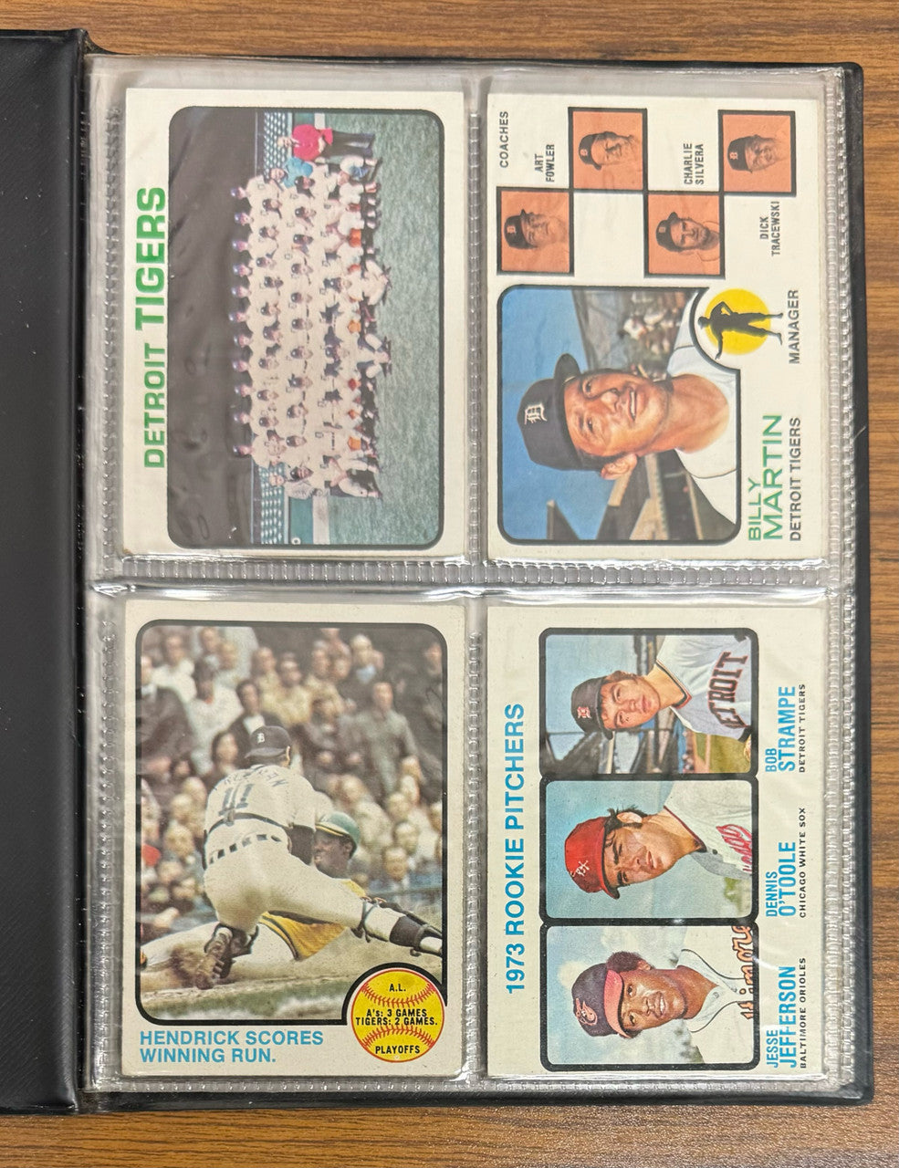 1973 Detroit Tigers Team Complete Set (30 Cards) EX With Album