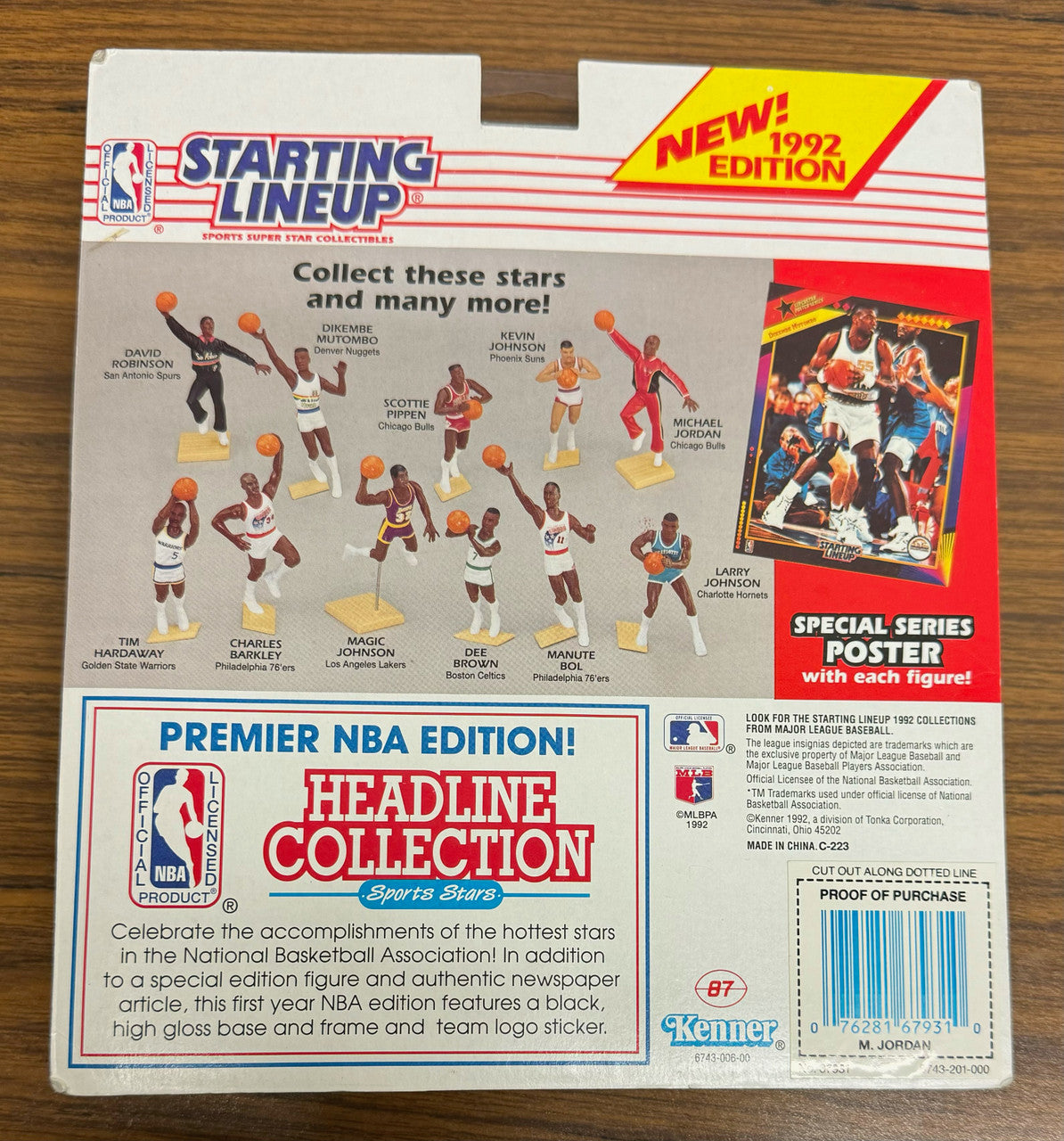 1992 Kenner Starting Lineup Michael Jordan Poster Series New in Box