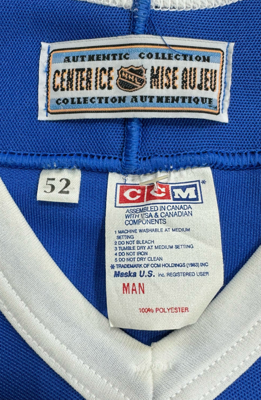 CCM Center Ice Quebec Nordiques Authentic Hockey Jersey Blue Size 52