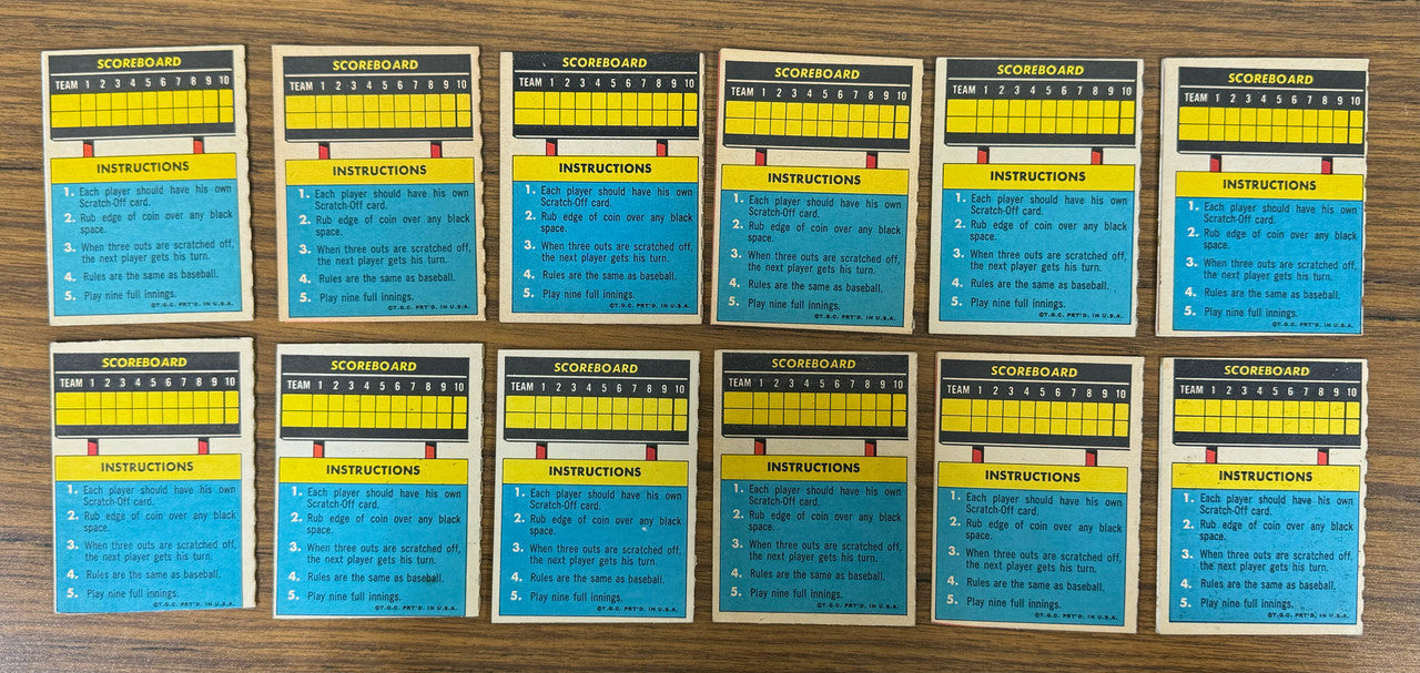 1970 Topps Baseball Scratch Off Complete Set (24) All Unscratched