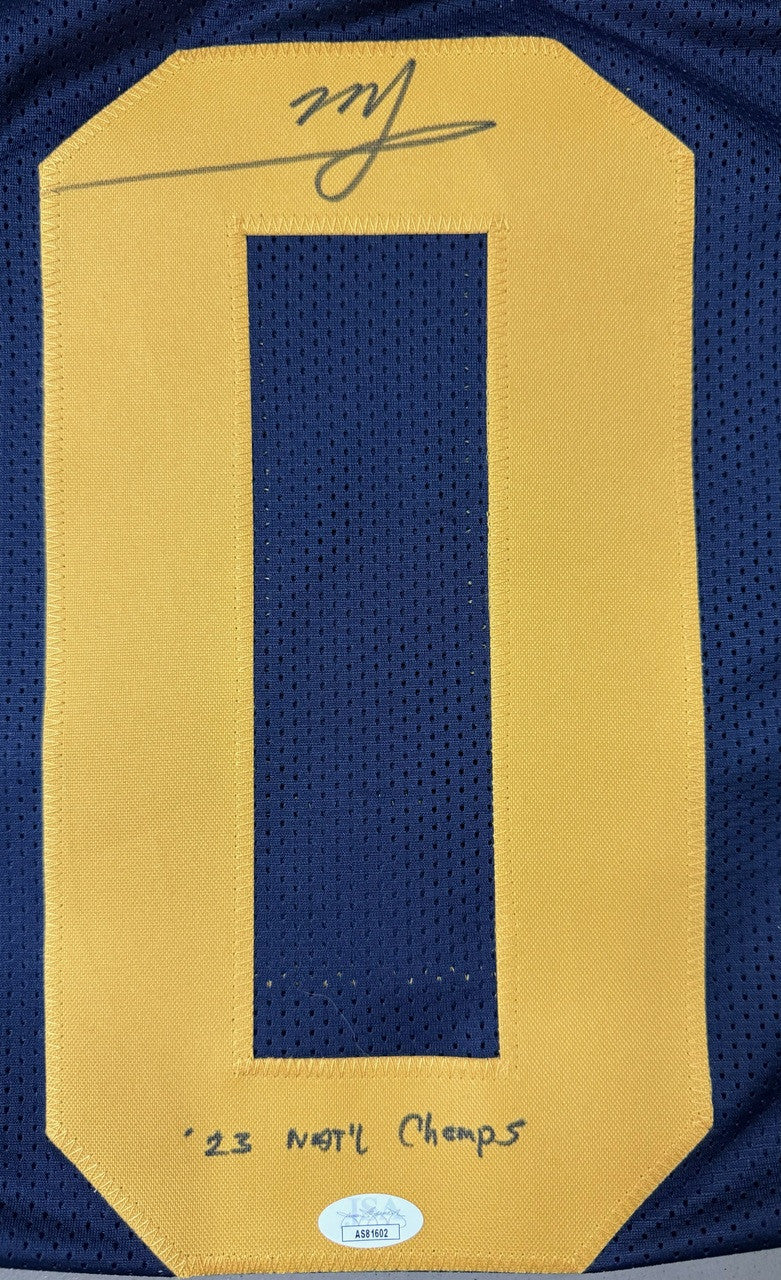 Mike Sainristil Signed Autographed Custom Michigan Jersey Inscribed JSA