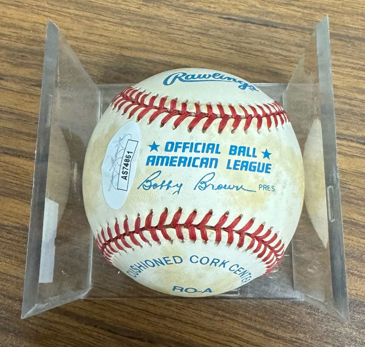 Jim Catfish Hunter Signed Autographed Rawlings OAL Baseball JSA