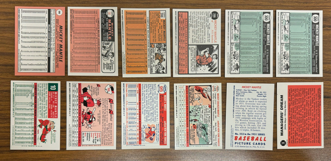 1996 Topps Mickey Mantle Commemorative Finest Refractor Partial Set 10/19 +2