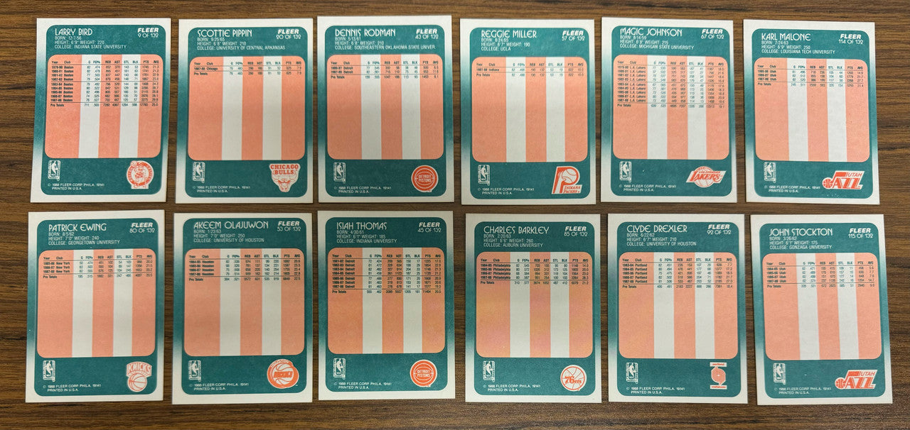 1988-89 Fleer Basketball Complete Set (132) w/ Stickers NM-MT